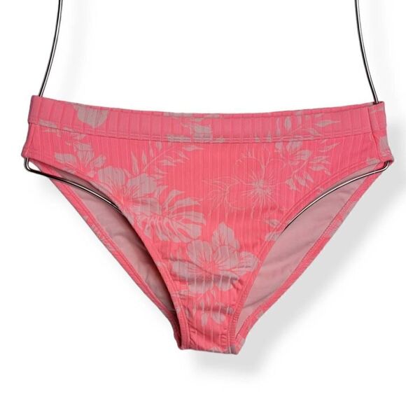 Xhilaration high leg high waist Hot Pink Floral Bikini Bottom Medium - Picture 1 of 4
